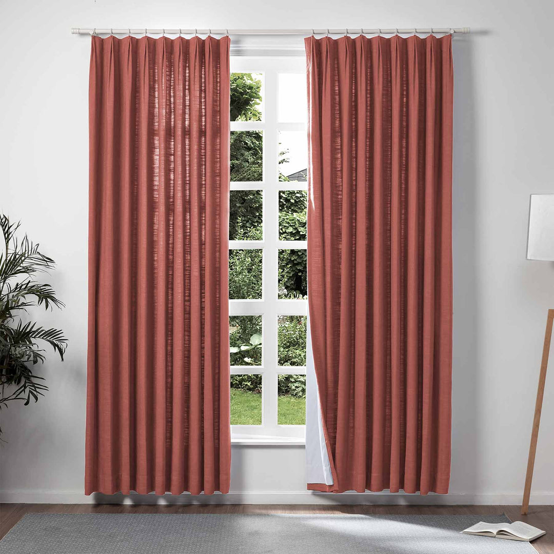 Neutraloak Lily Linen Curtains & Drapes Pleated