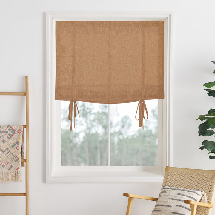 Lily Linen Roman Shades & Blinds | Tie