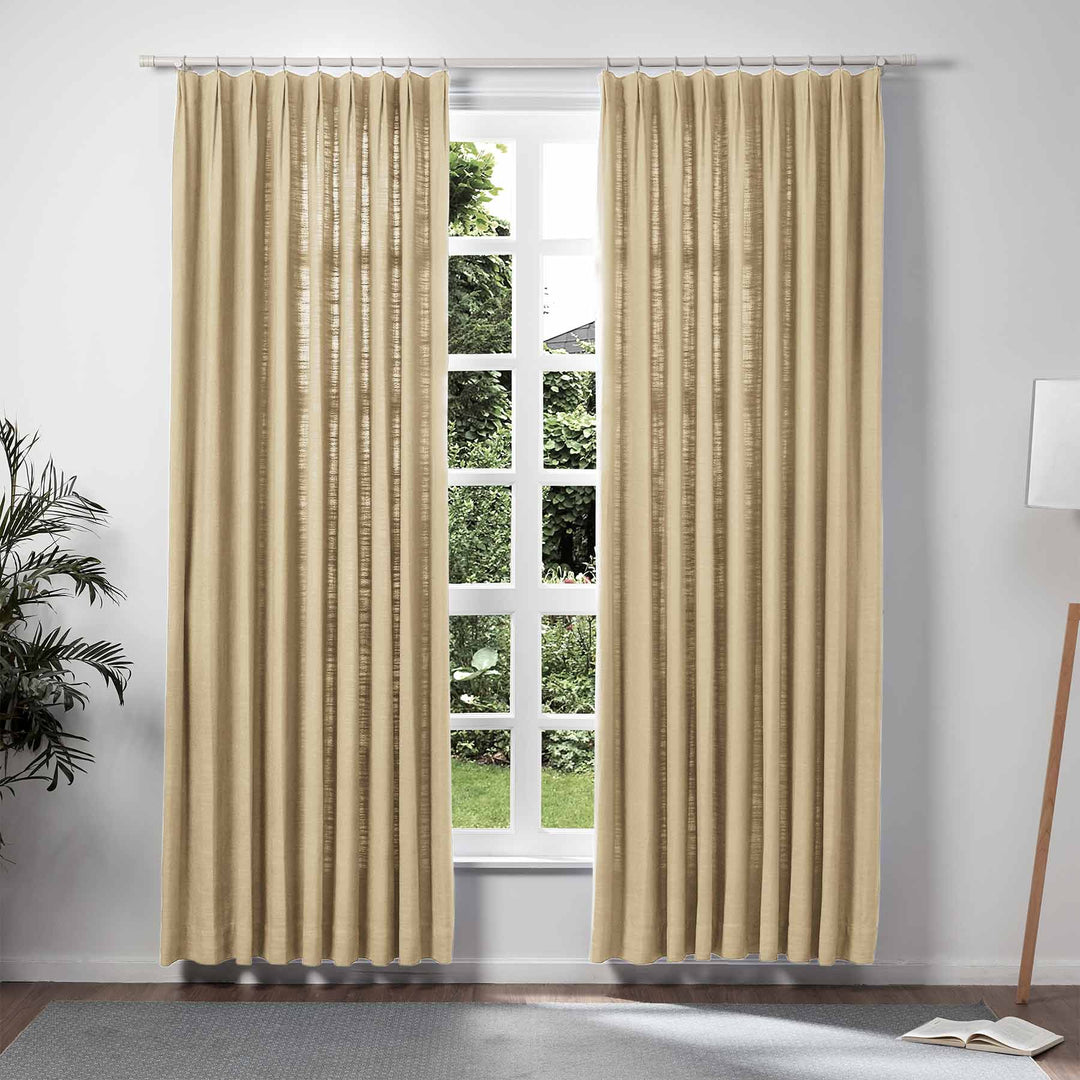 Lily Linen Curtains & Drapes Pleated