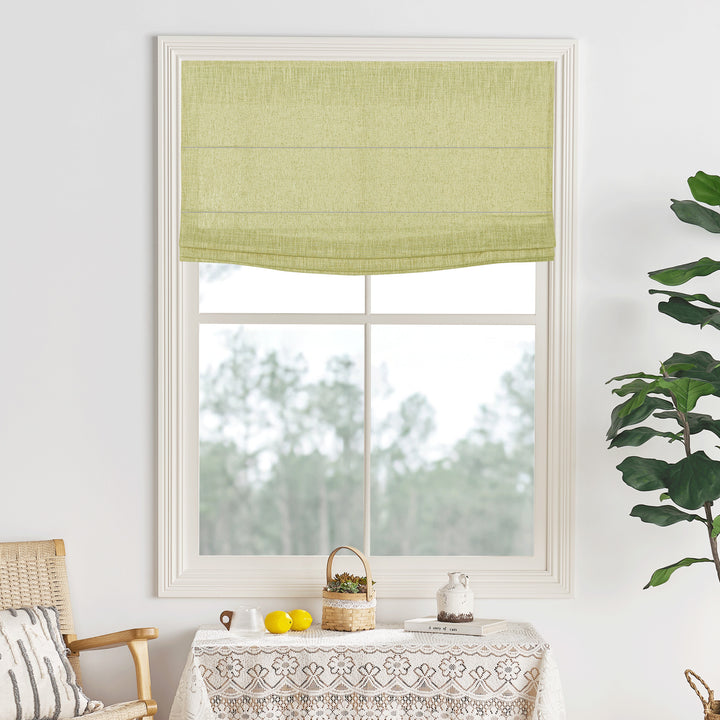 Lily Linen Flame Retardant Roman Shades & Blinds | Flat Fold