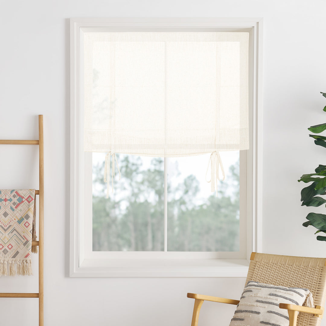 Lily Linen Roman Shades & Blinds | Tie