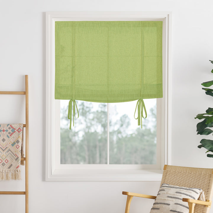 Lily Linen Roman Shades & Blinds | Tie