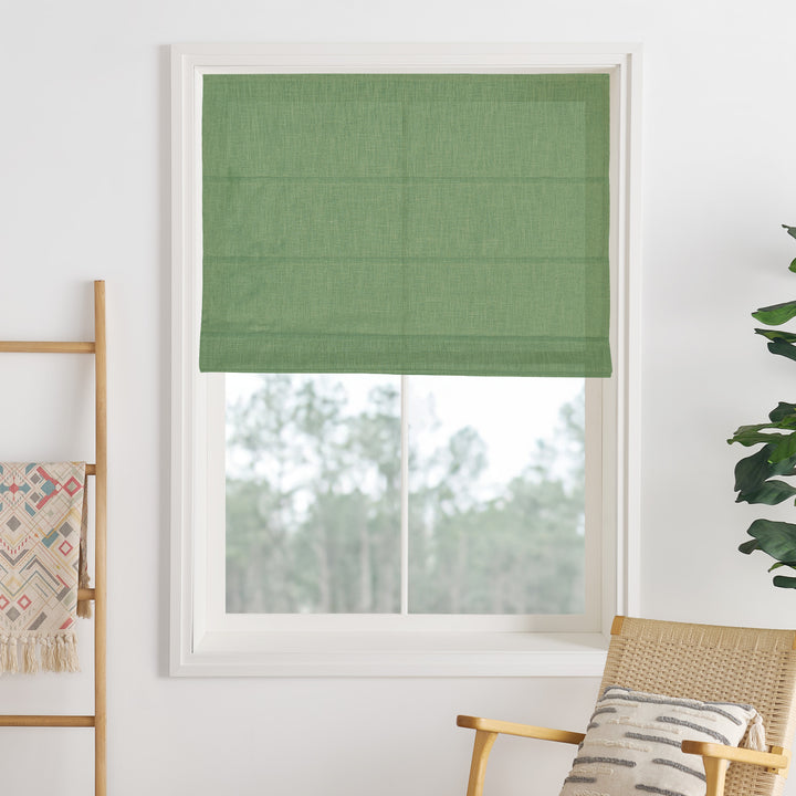 Lily Linen Roman Shades & Blinds | Plain Fold