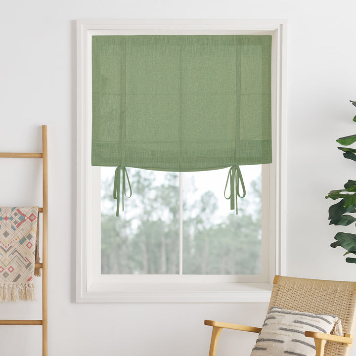 Lily Linen Roman Shades & Blinds | Tie