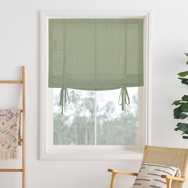 Lily Linen Roman Shades & Blinds | Tie