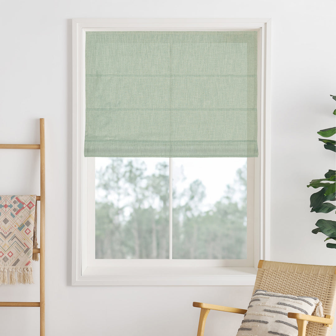 Lily Linen Roman Shades & Blinds | Plain Fold