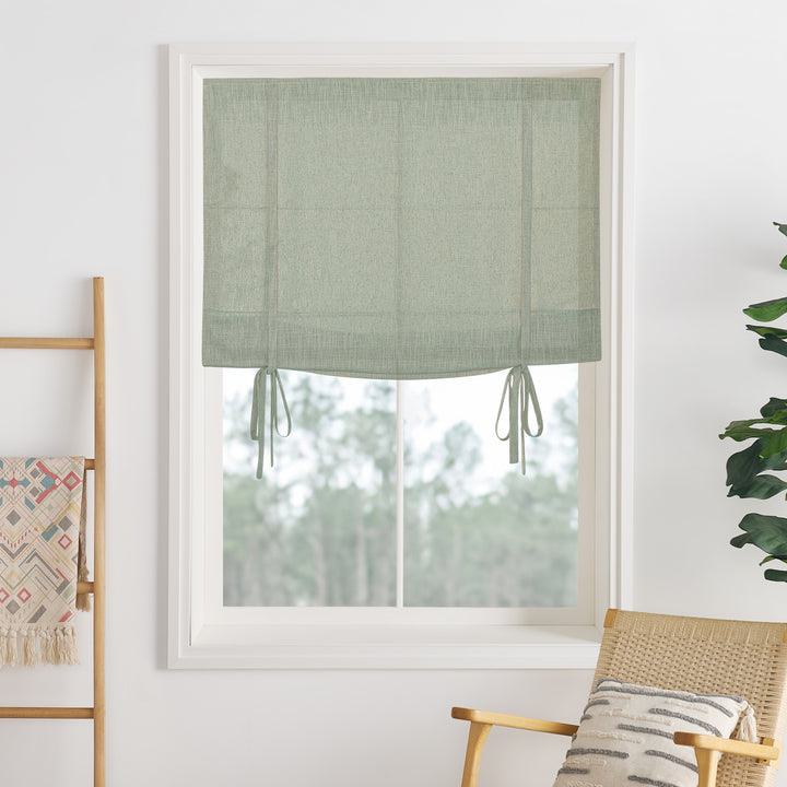Lily Linen Roman Shades & Blinds | Tie