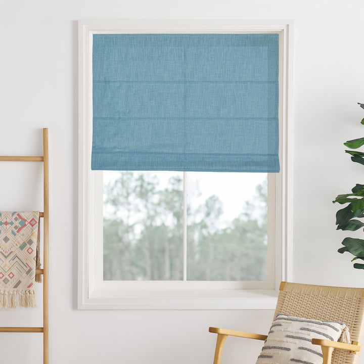Lily Linen Roman Shades & Blinds | Plain Fold