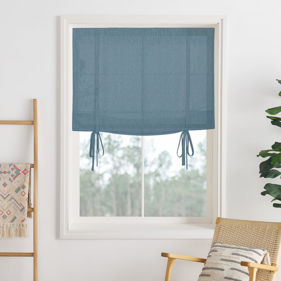 Lily Linen Roman Shades & Blinds | Tie