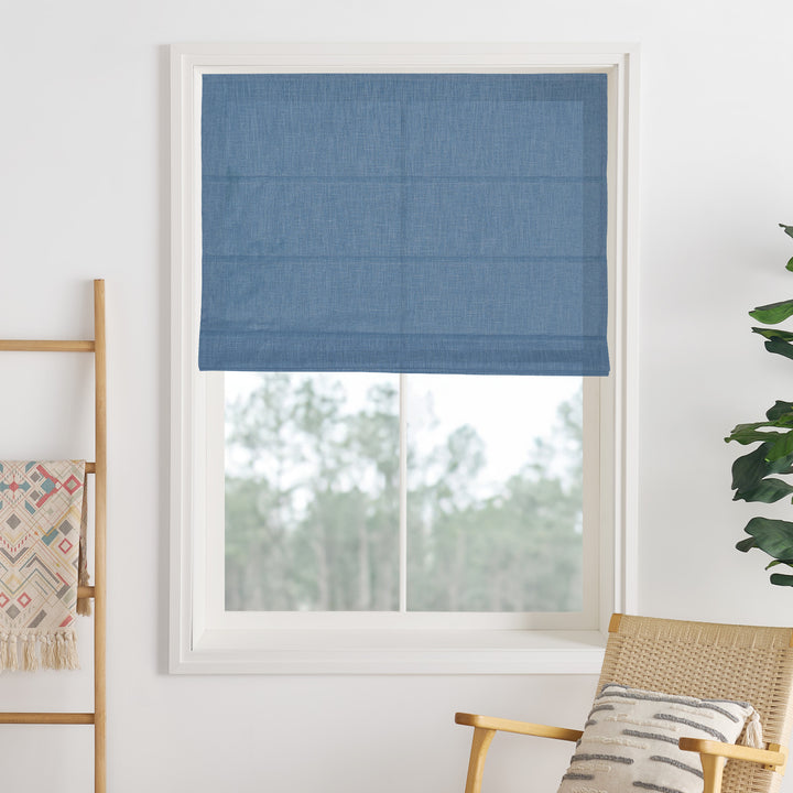 Lily Linen Roman Shades & Blinds | Plain Fold