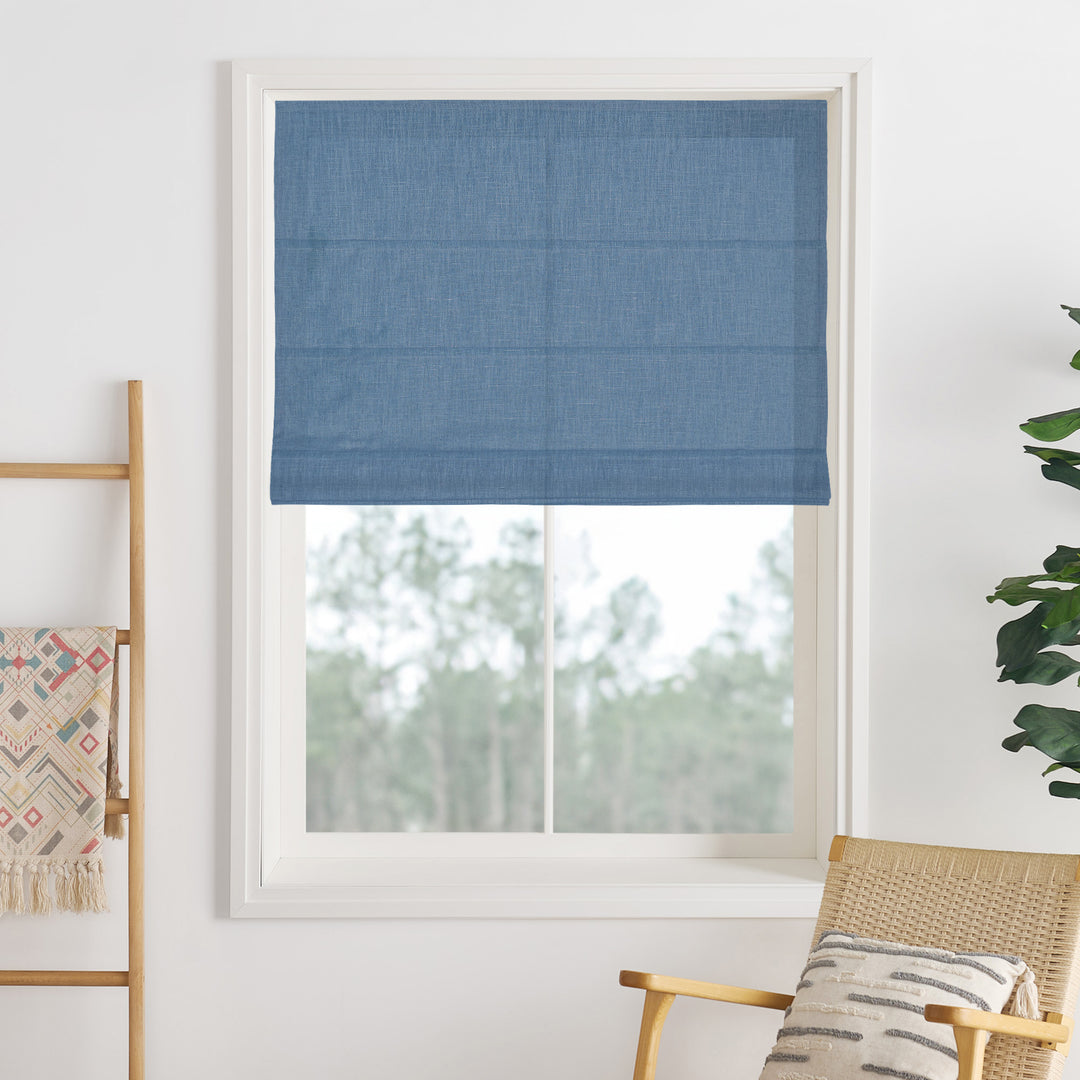 Lily Linen Roman Shades & Blinds | 2 Shades on 1 Headrail