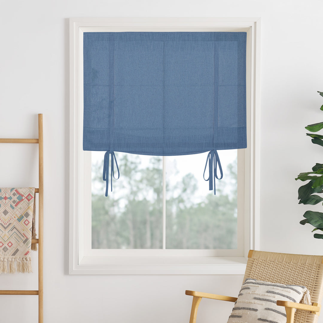 Lily Linen Roman Shades & Blinds | Tie