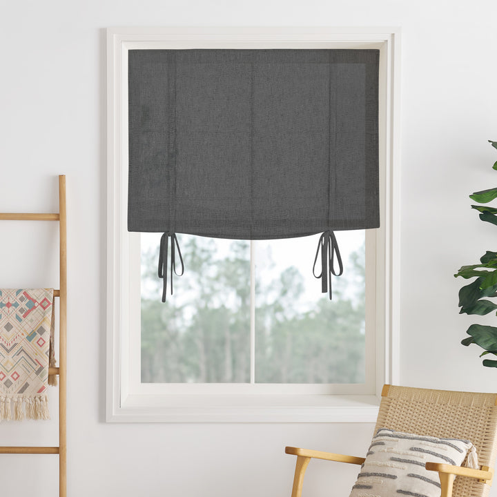 Lily Linen Roman Shades & Blinds | Tie