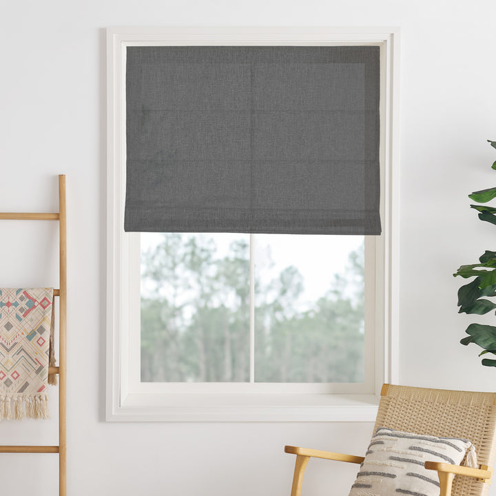 Lily Linen Roman Shades & Blinds | Plain Fold