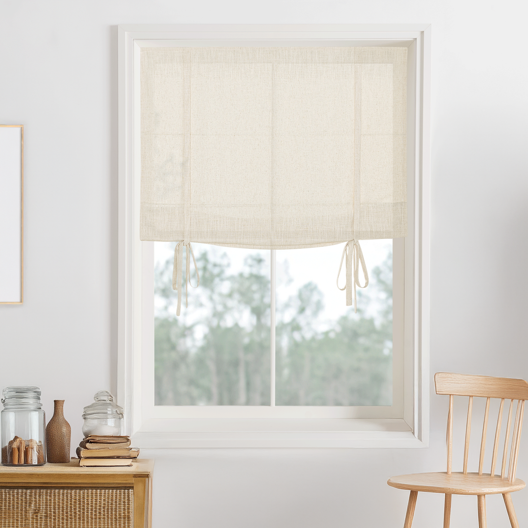 Lily Linen Roman Shades & Blinds | Tie