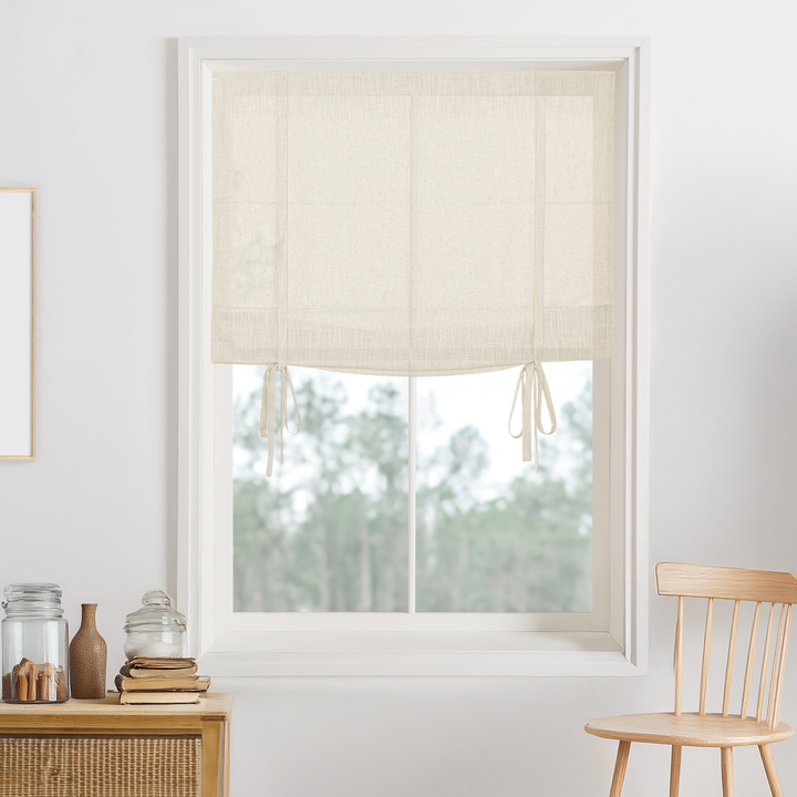 Lily Linen Roman Shades & Blinds | Tie