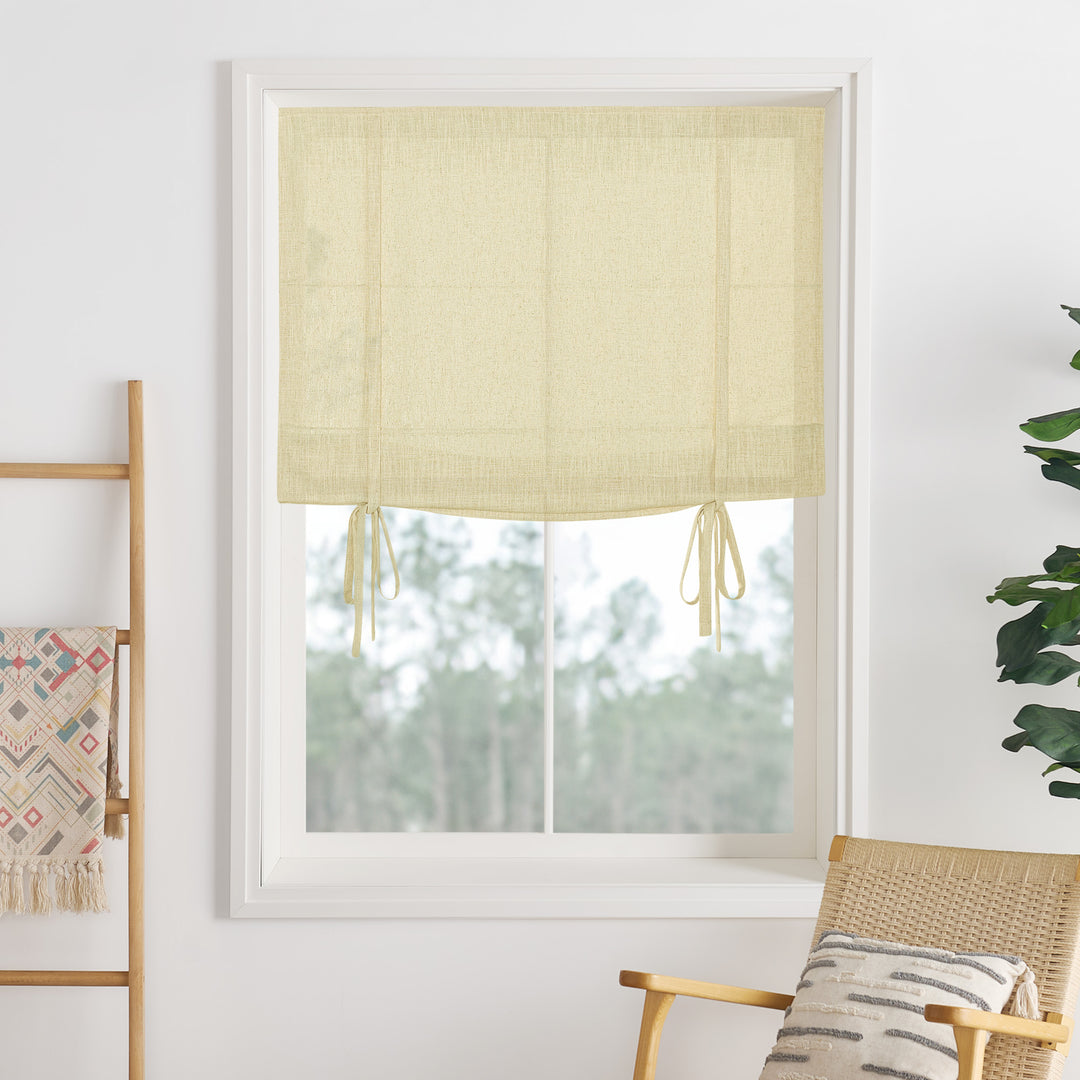 Lily Linen Roman Shades & Blinds | Tie