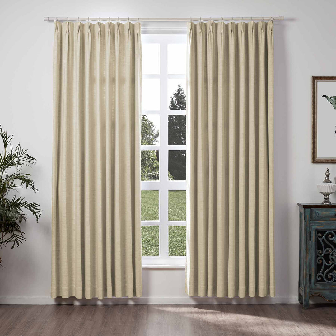 Lily Linen Curtains & Drapes Pleated