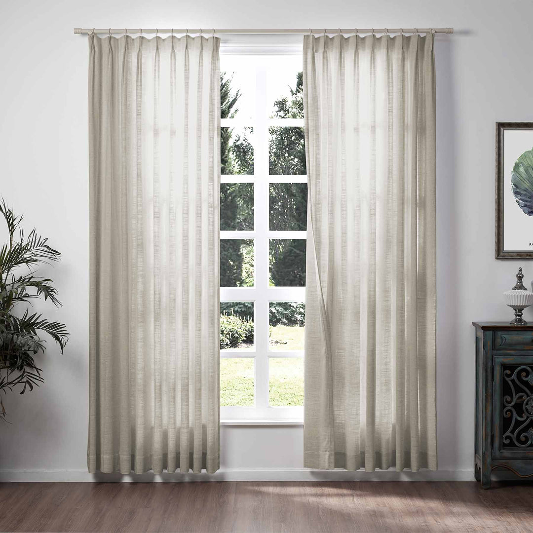 Neutraloak Lily Linen Curtains & Drapes Pleated