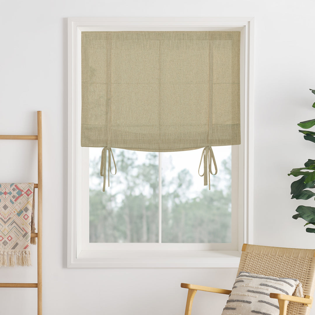 Lily Linen Roman Shades & Blinds | Tie