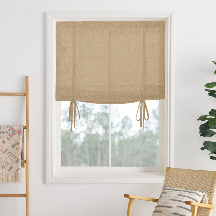 Lily Linen Roman Shades & Blinds | Tie