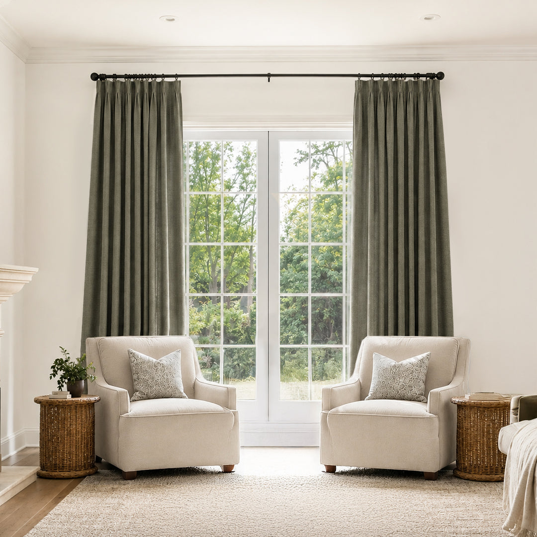 Bella Cotton Blend Curtains & Drapes Pleated