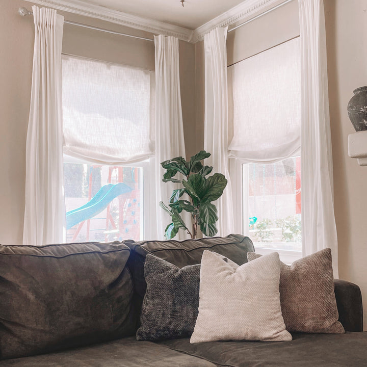 Lily Linen No-Drill Roman Shades & Blinds | Relaxed