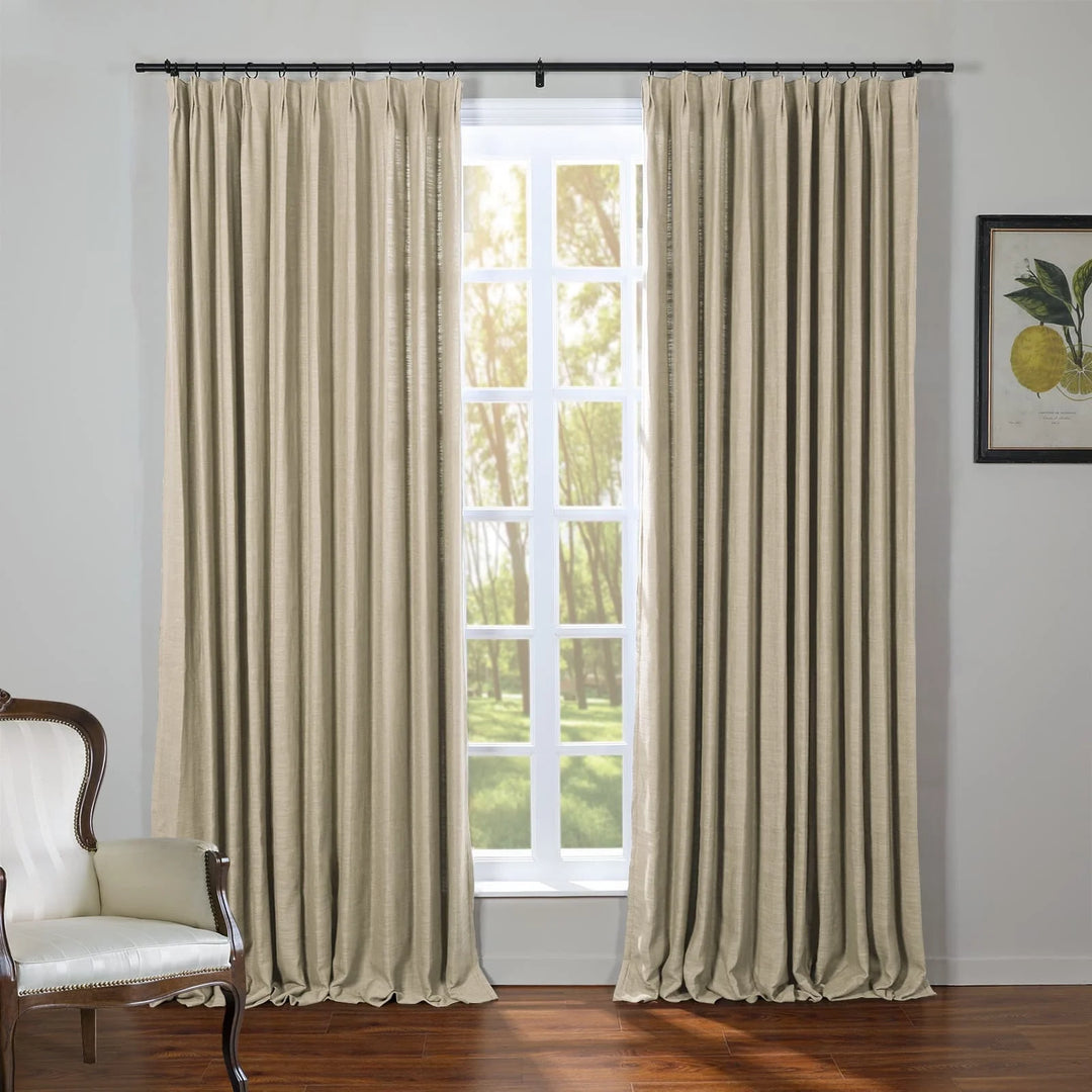 Kelly Flax Linen Curtains & Drapes Pleated