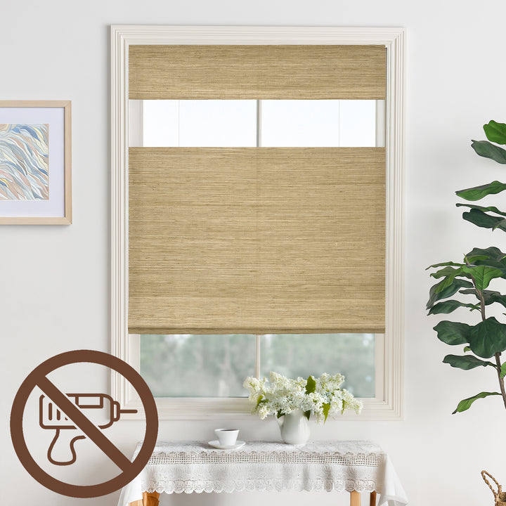 Custom Top Down Bottom Up Bamboo Shades with No-Drill Installation