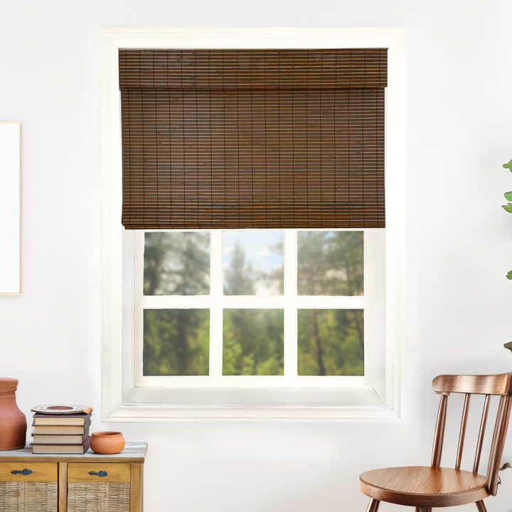 Nomi No-Drill Woven Bamboo Blinds & Shades | Coffee