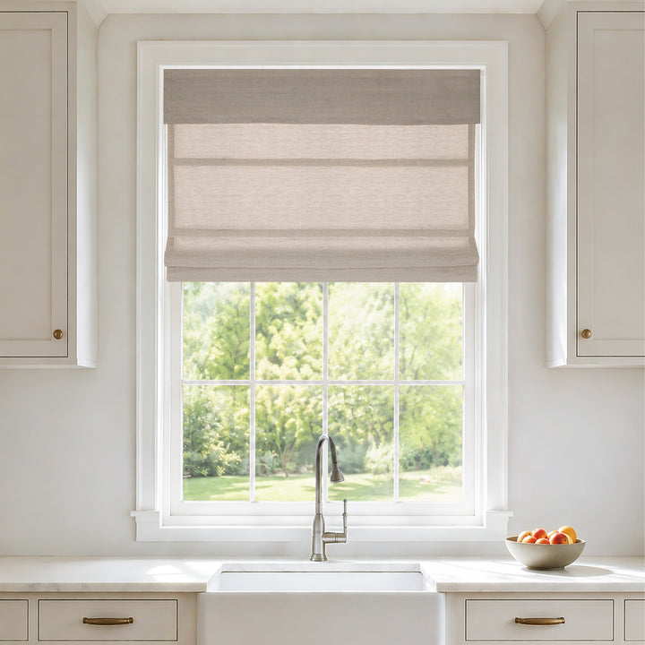 Meadow 100% European Linen Sheer Roman Shades & Blinds | Top Down Bottom Up