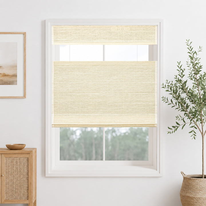 Ramie Woven Bamboo Blinds & Shades Top Down Bottom Up | Cream