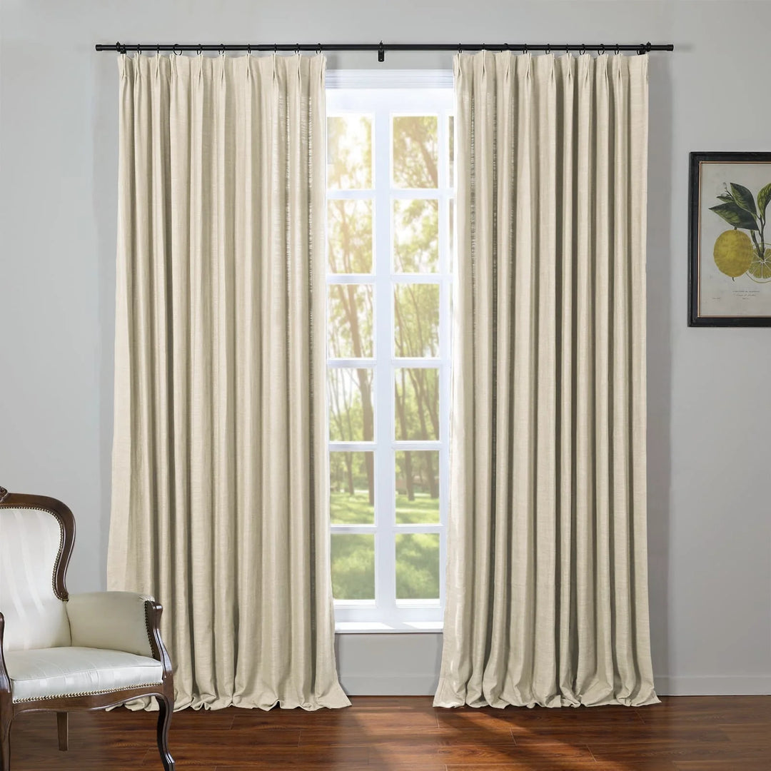 Kelly Flax Linen Curtains & Drapes Pleated