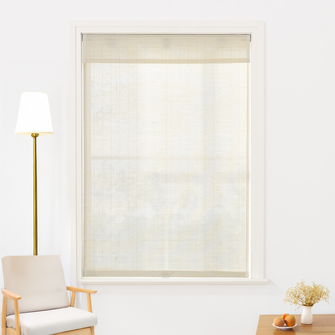 Ramie Woven Bamboo No-Drill Blinds & Shades | Cream