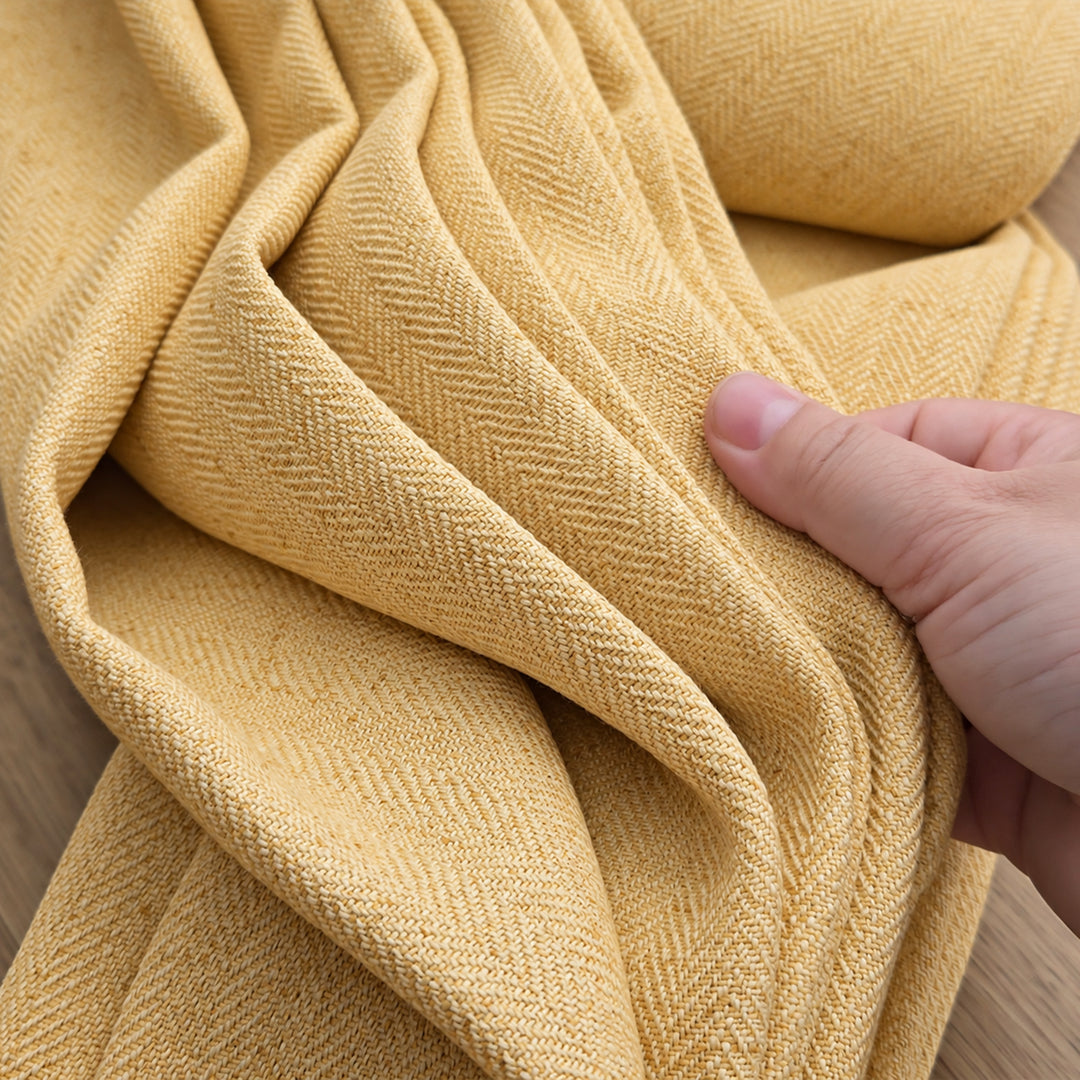 Liz Linen Herringbone Curtains & Drapes | Liz-C