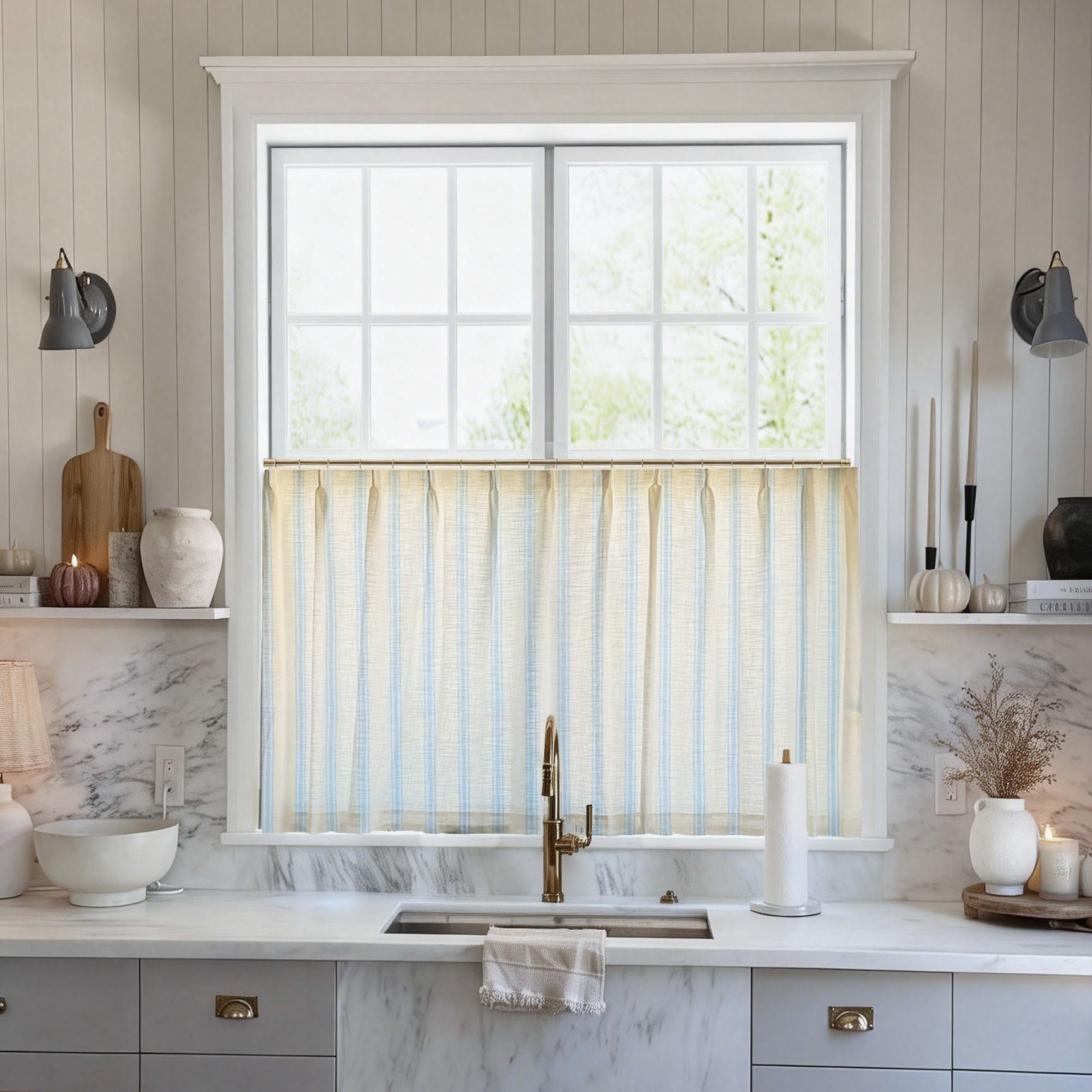 Loxley Yarn-Dyed Cotton Cafe Curtains