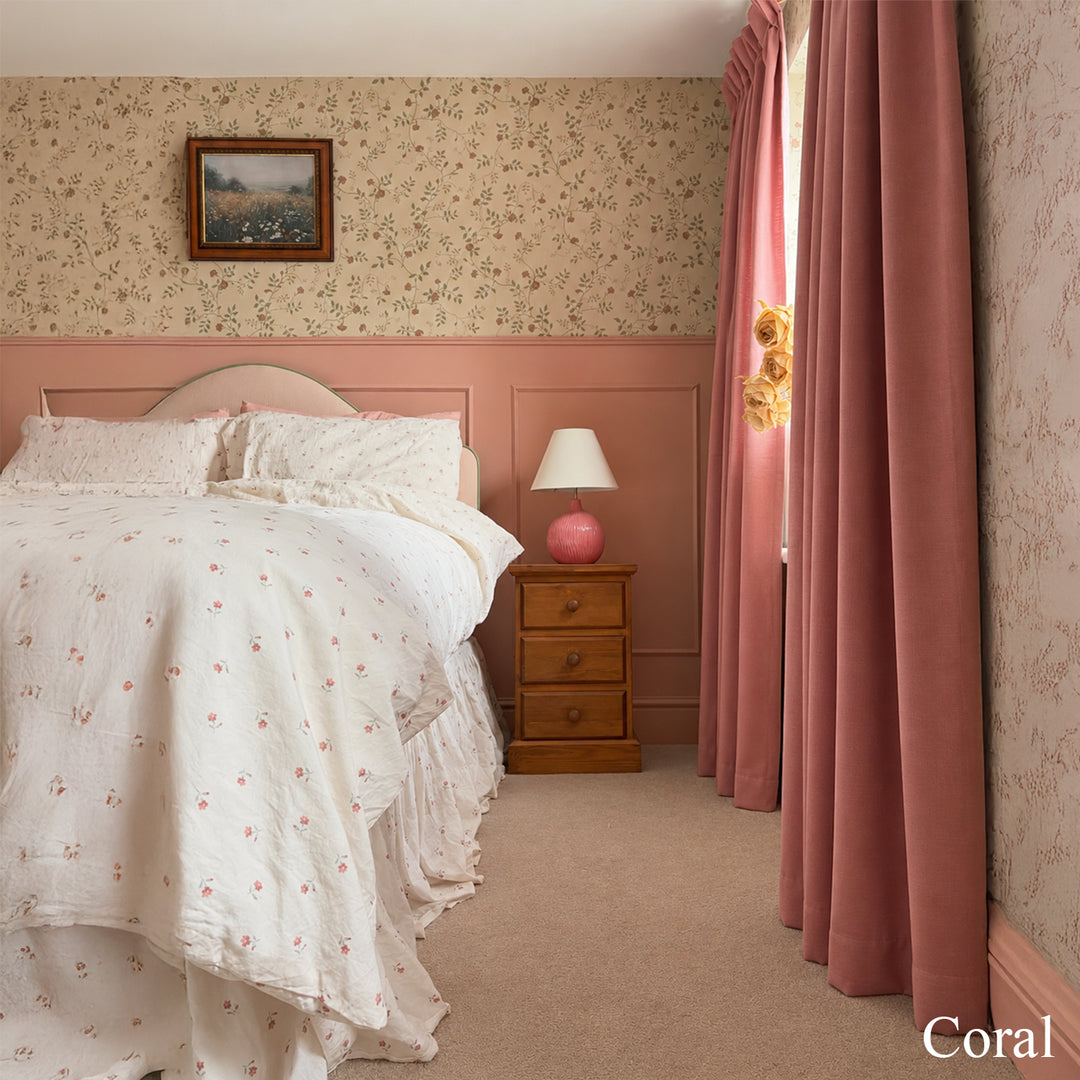 Bella Cotton Blend Curtains & Drapes Pleated