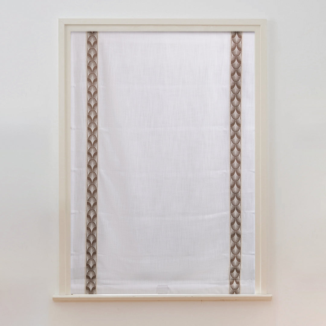 Custom Roman Shade & Blinds with Trim Border