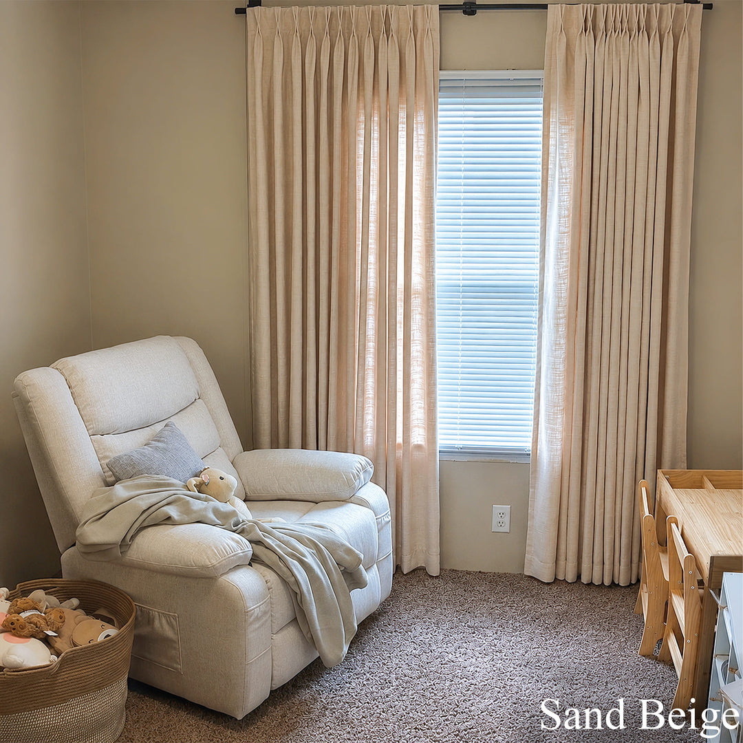 Lily Linen Curtains & Drapes Pleated