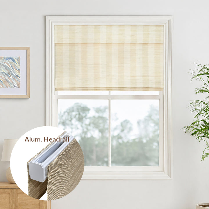 Reed Stripe Bamboo Blinds & Shades - Alum. Headrail