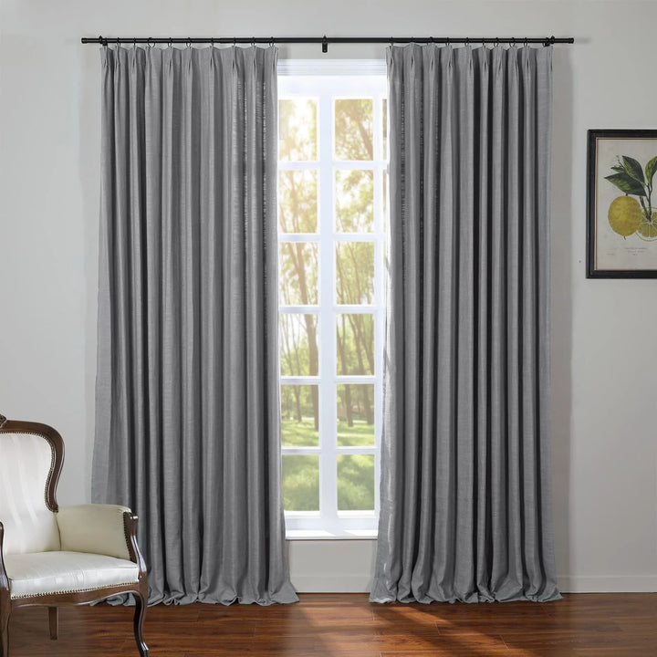 Kelly Flax Linen Curtains & Drapes Pleated