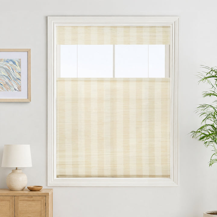 Reed Stripe Bamboo Blinds & Shades | Top Down Bottom Up - Wooden Headrail