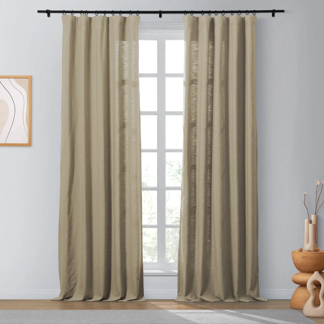 Bella Cotton Blend Curtains & Drapes Pleated