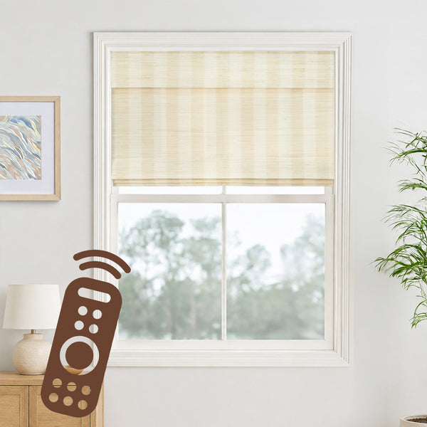 Reed Motorized Stripe Bamboo Blinds & Shades