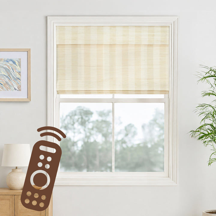 Reed Motorized Stripe Bamboo Blinds & Shades