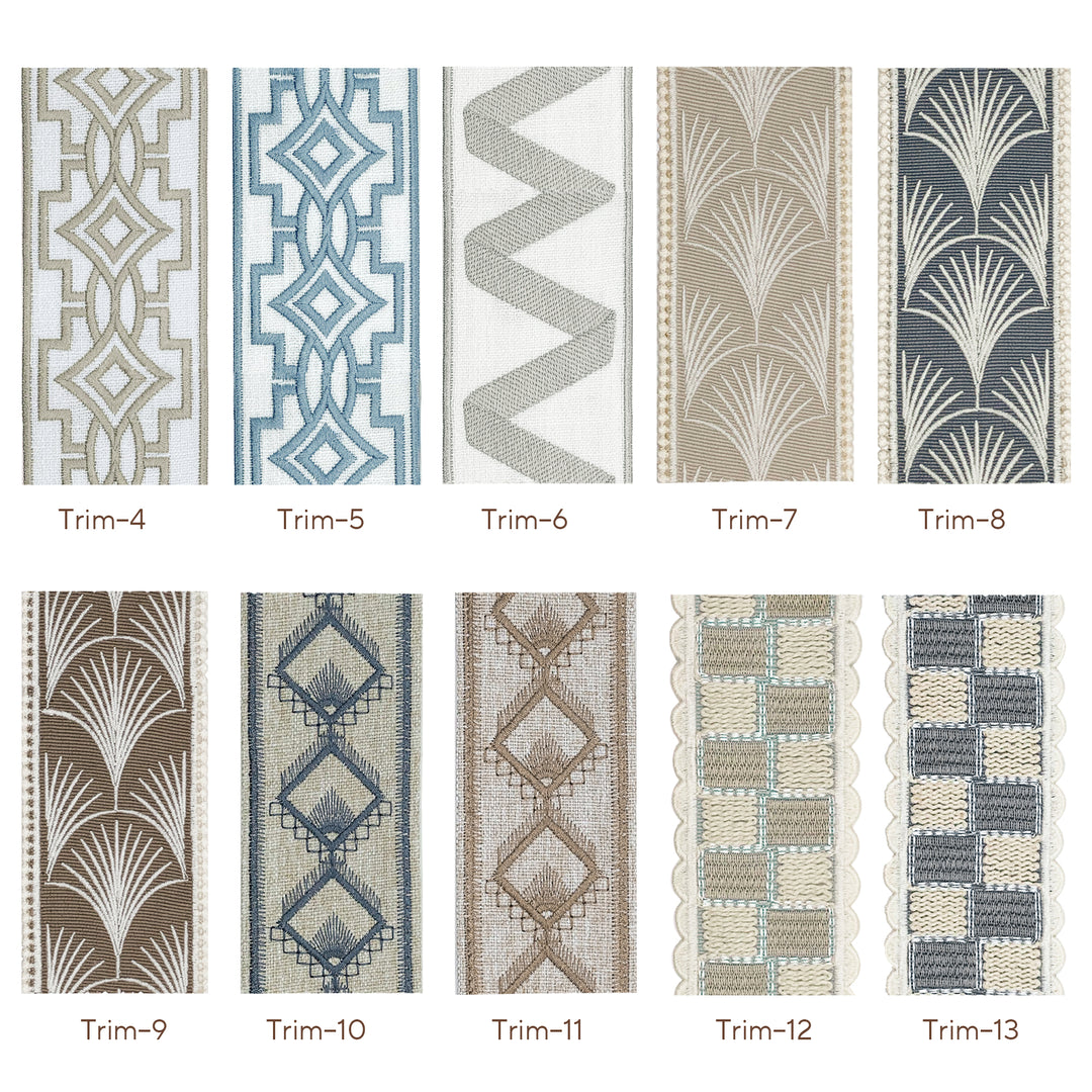 Custom Roman Shade & Blinds with Trim Border