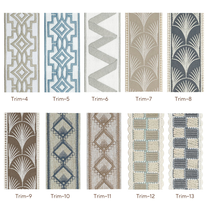 Custom Roman Shade & Blinds with Trim Border