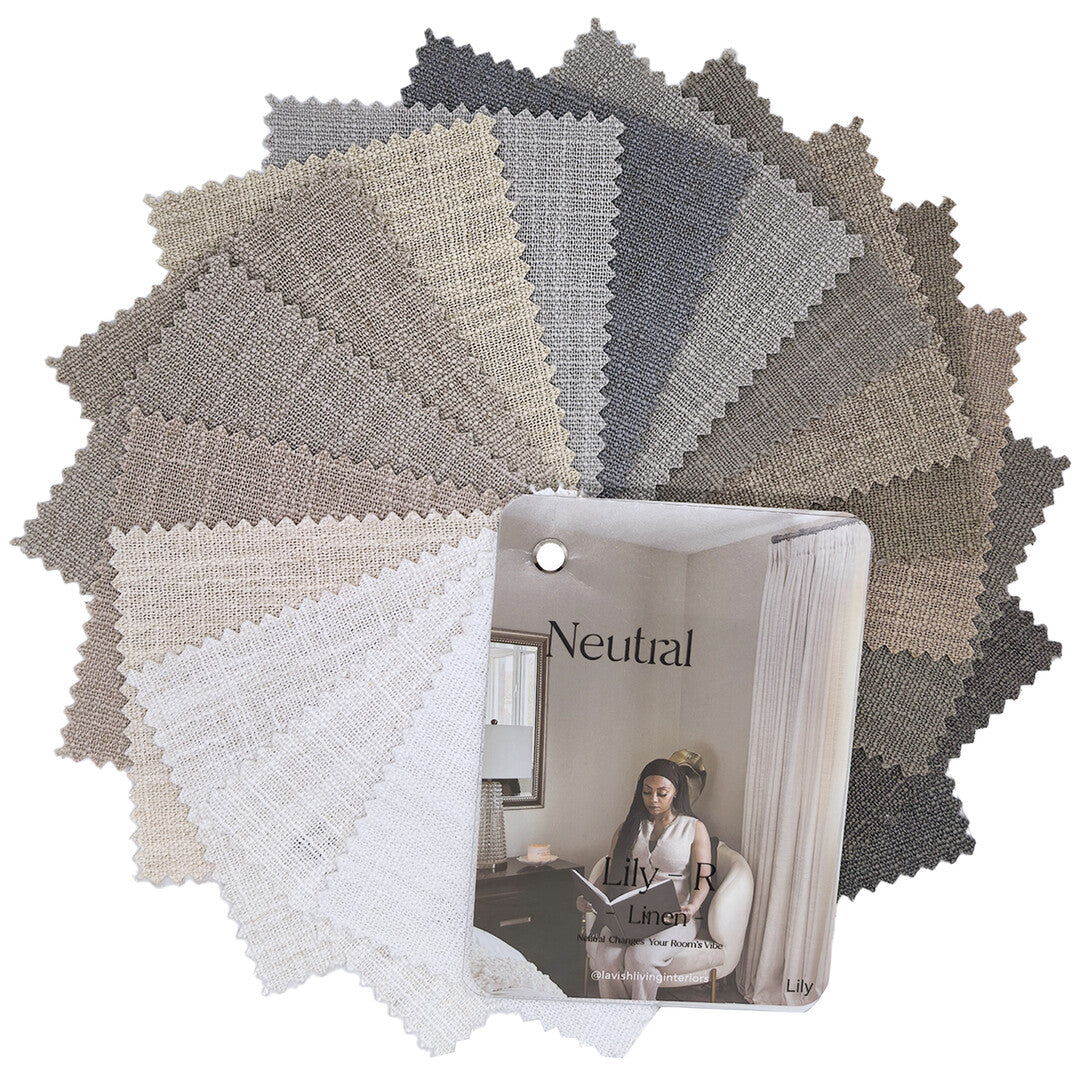 linen fabric, neutral curtains