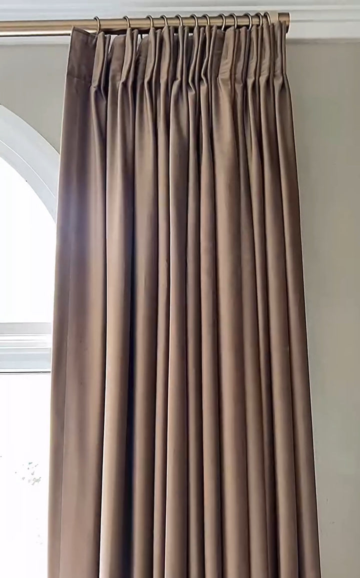 Maillard Velvet Curtains & Drapes French Pleated