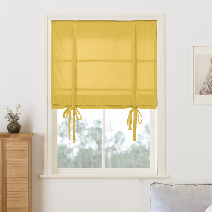 Maillard Velvet Roman Shades & Blinds | Tie